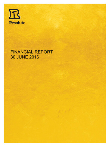 Thumbnail Resolute Mining Financial Report 2016-h1