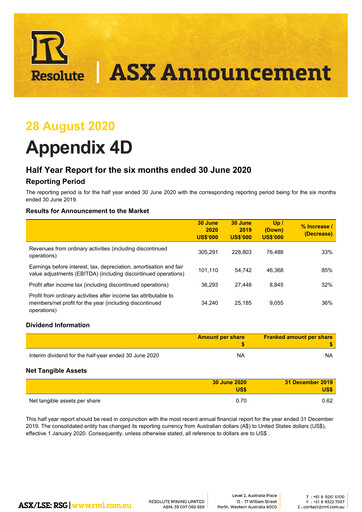 Thumbnail Resolute Mining Half-year Report 2020-h1