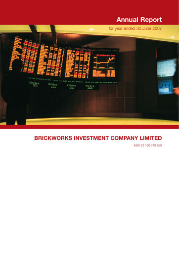 Miniature BKI Investment Company Rapport annuel 2007