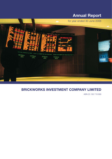 Miniature BKI Investment Company Rapport annuel 2008