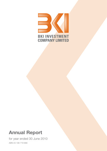 Miniature BKI Investment Company Rapport annuel 2010