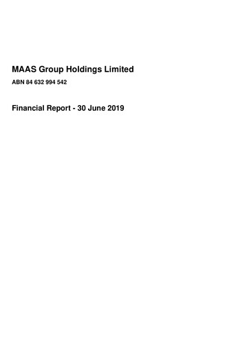 Thumbnail MAAS Group Holdings Financial Report 2019