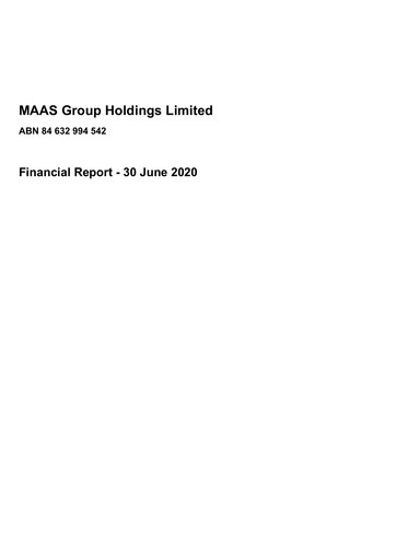 Thumbnail MAAS Group Holdings Financial Report 2020
