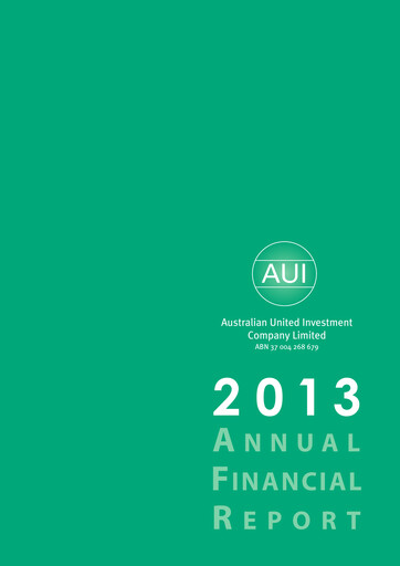 Thumbnail Australian United Investment Company Annual Report 2013