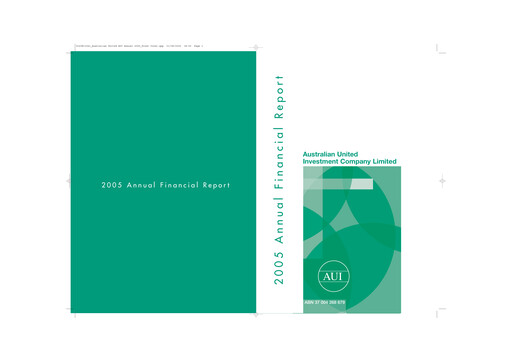 Thumbnail Australian United Investment Company Financial Report 2005