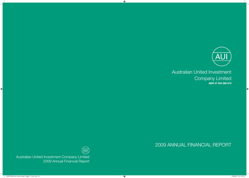 Thumbnail Australian United Investment Company Financial Report 2009