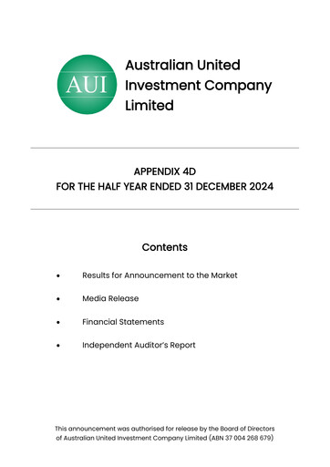 Thumbnail Australian United Investment Company Half-year Report 2024-h1