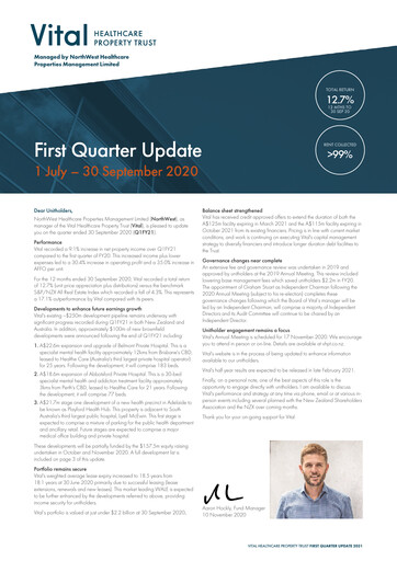 Vorschaubild Vital Healthcare Property Trust Quartalsbericht 2021-q1