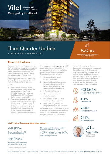 Vorschaubild Vital Healthcare Property Trust Quartalsbericht 2023-q3