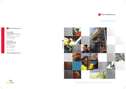 Thumbnail Monadelphous Group Annual Report 2012