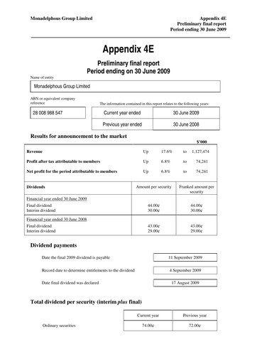 Thumbnail Monadelphous Group Financial Report 2009