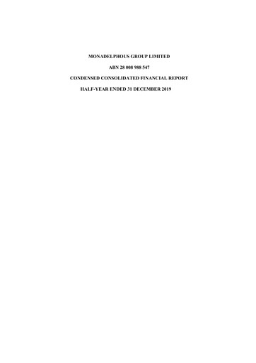 Thumbnail Monadelphous Group Financial Statement 2020-h1