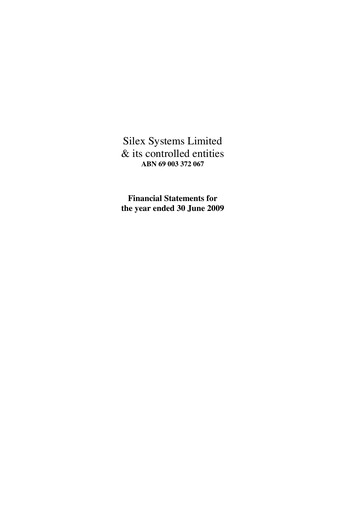 Thumbnail Silex Systems Limited Financial Report 2009