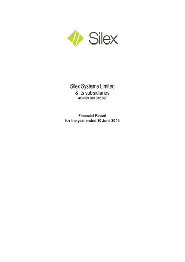 Thumbnail Silex Systems Limited Financial Report 2014