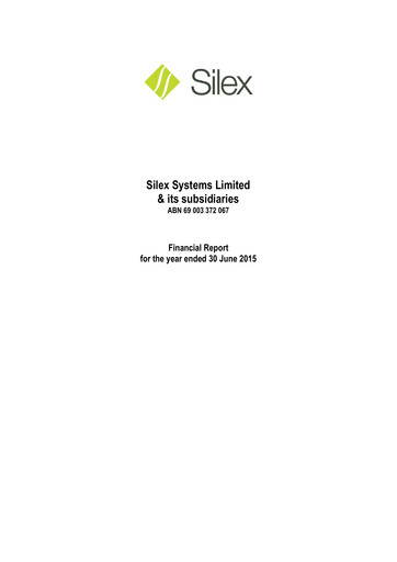 Thumbnail Silex Systems Limited Financial Report 2015