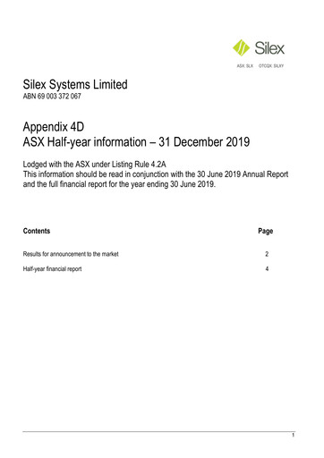 Thumbnail Silex Systems Limited Financial Report 2020-h1