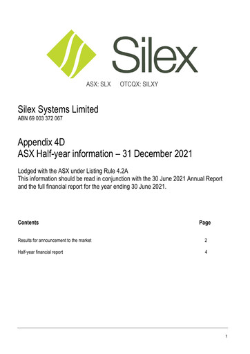 Thumbnail Silex Systems Limited Financial Report 2022