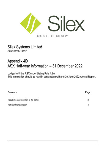 Thumbnail Silex Systems Limited Financial Report 2023-h1