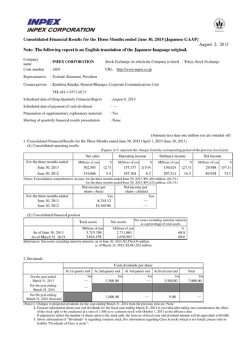 Thumbnail Inpex Quarterly Report 2013-q1