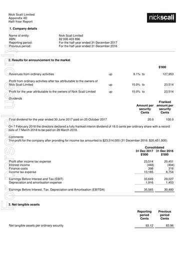 Thumbnail Nick Scali Limited Half-year Report 2018-h1