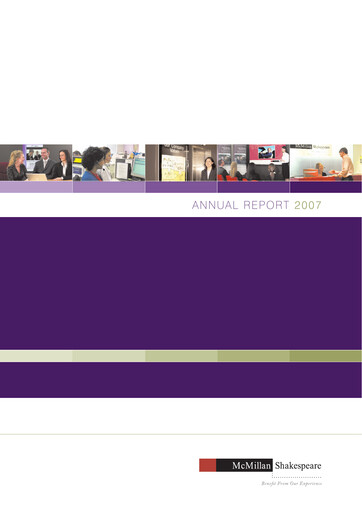 Thumbnail McMillan Shakespeare Annual Report 2007