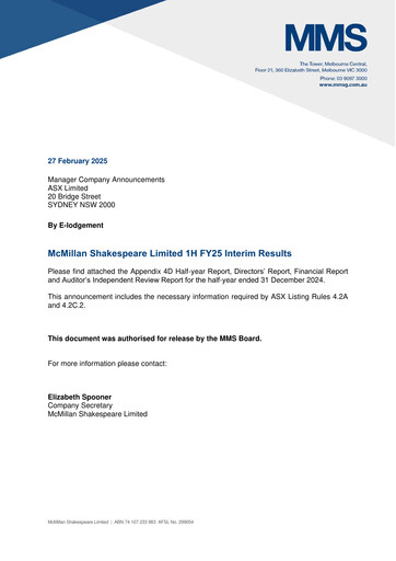 Thumbnail McMillan Shakespeare Half-year Report 2025-h1