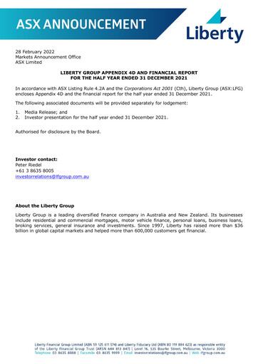 Miniature Liberty Financial Group Rapport semestriel 2022-h1