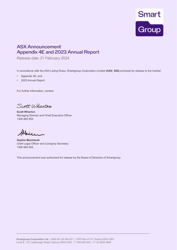 Thumbnail Smartgroup Corporation Annual Report 2023