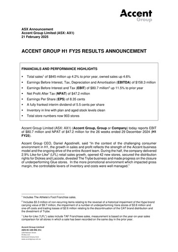 Thumbnail Accent Group Half-year Report 2025-h1