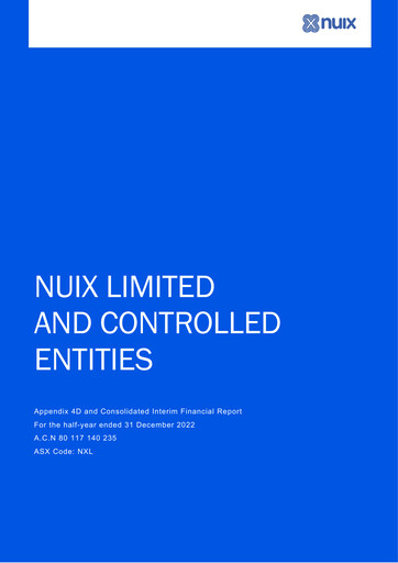 Thumbnail Nuix Limited Financial Report 2023-h1