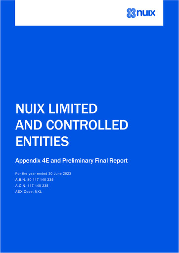 Thumbnail Nuix Limited Financial Report 2023