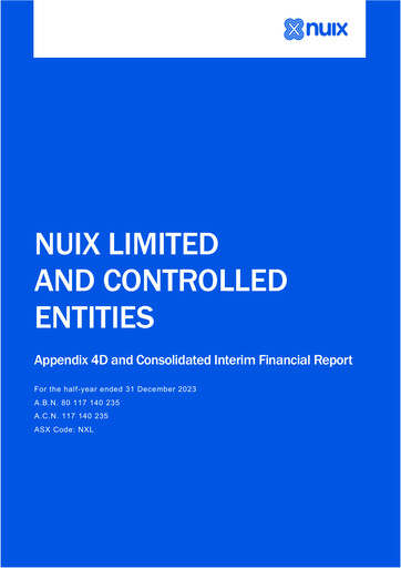 Thumbnail Nuix Limited Financial Report 2024-h1