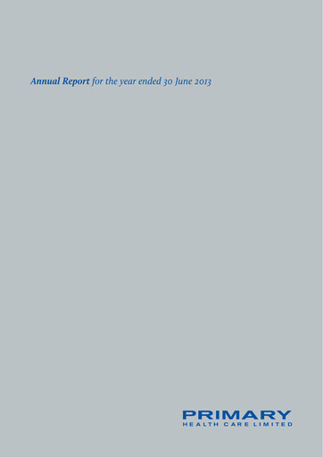 Thumbnail Healius Limited Annual Report 2013