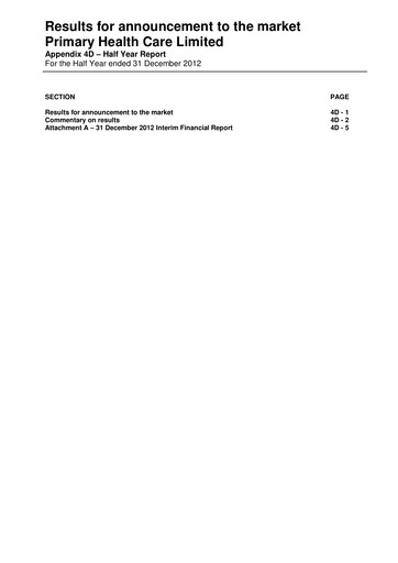 Thumbnail Healius Limited Half-year Report 2013-h1