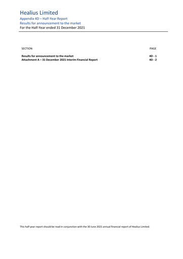 Thumbnail Healius Limited Half-year Report 2022-h1