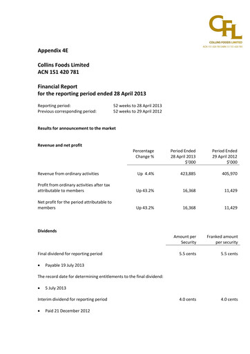 Thumbnail Collins Foods Limited Financial Report 2013