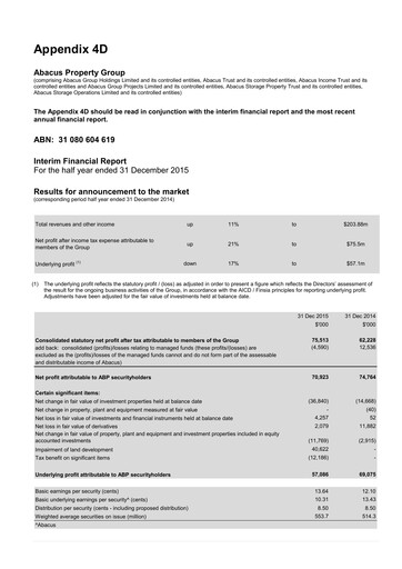 Thumbnail Abacus Group Financial Report 2016-h1