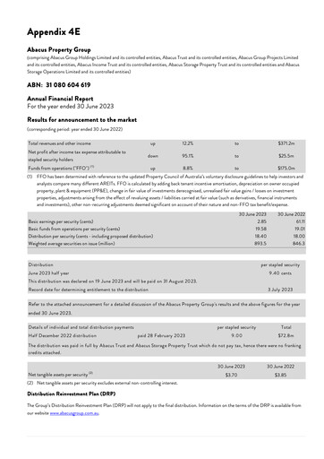 Thumbnail Abacus Group Financial Report 2023