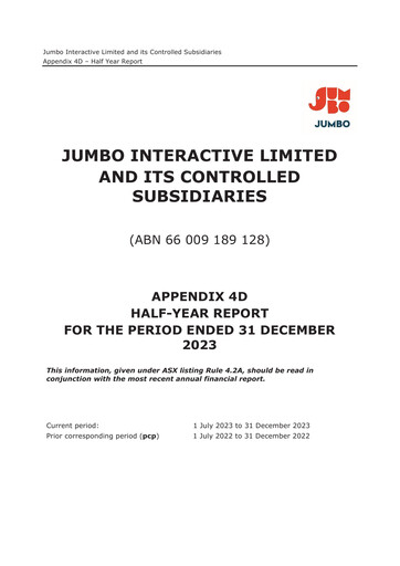 Thumbnail Jumbo Interactive Limited Half-year Report 2023-h2