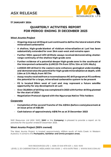 Thumbnail WA1 Resources Quarterly Report 2024-q2