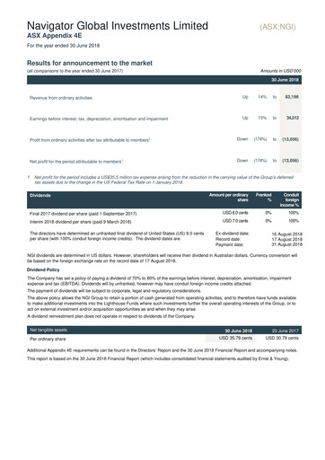 Thumbnail Navigator Global Investments Annual Report 2018