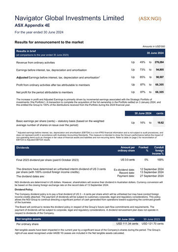 Thumbnail Navigator Global Investments Financial Report 2024