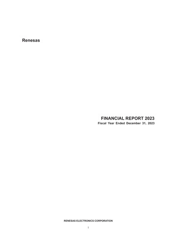 Thumbnail Renesas Electronics
 Financial Statement 2023