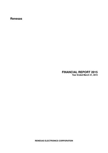 Thumbnail Renesas Electronics
 Financial Statement fy2015