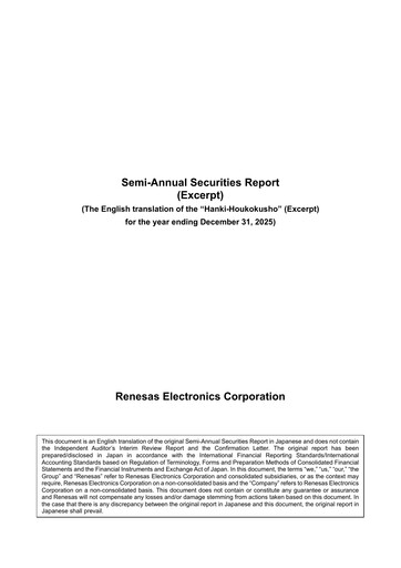 Thumbnail Renesas Electronics
 Half-year Report 2025-h1