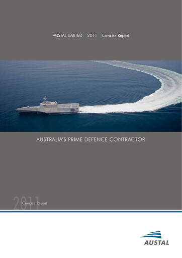 Miniature Austal Limited Rapport annuel 2011