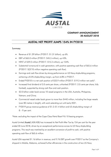 Vorschaubild Austal Limited Finanzbericht fy2018