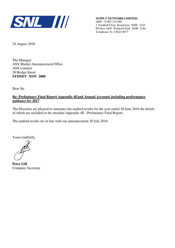 Thumbnail Supply Network Limited Financial Statement 2016