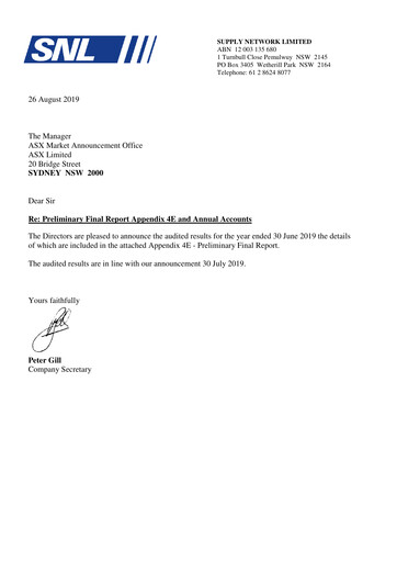 Thumbnail Supply Network Limited Financial Statement 2019