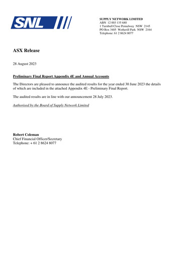 Thumbnail Supply Network Limited Financial Statement 2023